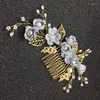 Headpieces Bridal Hair Jewelry Comb Gentle Color Elegant Stable Grip Headpiece For Gown Dress Frisyr Making Tool