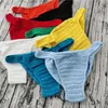 Cuecas homens mulheres respirável roupa interior mão crochê baixo aumento natação sunbathing masculino boxers calcinha briefs