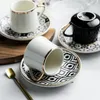 Tazze Piattini 80ml Espresso Turco Con Set Di Tazze In Ceramica Per Caffè Cucina Party Drink Ware Home Decor Regali Creativi