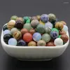 Beads 8/10/12mm 1pair Half Drilled Hole DIY For Earrings Round Ball Reiki Healing Natural Agates Opal Quartz Crystal Stone