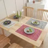 Table Mats Nordic Style Cotton Linen Creative Square Dinner Pads With Lace Natural Jute Placemats Party Supplies