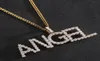 Menwomen Custom Name Zircon Letters Halsband Pendant Charm för Gold Silver Fashion Hip Hop Jewelry With Rope Chain4350567