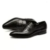 Klänningskor klassisk herr struts mönster loafers äkta ko läder designer handgjorda glid på italiensk stil kontor formell