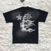 Trendy stijl zomer Hellstar koppelstijl T-shirt witte print losvallend T-shirt hiphop 240112