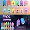 Original Bang Box 15000 Puff Vapes jetables Pen Puff 15K Affichage numérique Chargeur jetable de type C Vape 650mAh Batterie 23 ml Pods préremplis Chariots 12000 Puff