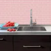 10 ark rosa väggklistermärken 3D tegel baterproof tapet badrum kök backsplash plattor för heminredning 240112