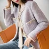 Осенне-зимнее женское пальто в повседневном стиле, грубый твидовый пиджак, корейская мода, элегантное пальто с длинными рукавами, акция 240112