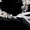 Haarspangen Luxuriöses Stirnband Tiara Frauen Stirn Perle Kristall Haarband Blumenornamente Brautgeschenke für Hochzeit Zubehör