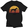 Męskie koszulki 2019 Summer Summer Retro Sun Greyhound Silhouette T-shirt vintage koszulka dla miłośników psów TEE Shirtyolq