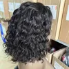 13x4 ماء الموجة الباروكات الأمامية للنساء البرازيلي قصير بوب شعر مستعار شفاف الشفاف
