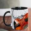 Mugs Music Themed Coffee Creative Guitars Piano Design Cup 350 ml Keramisk mugg för Lover Breakfast Kitchen Supplies