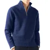 Autum Men Turtlenecks Sweaters Knitwear Pullovers Solid Color Long Sleeved Sweater Male Casual Daily Warm Coats 240112