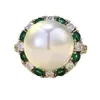 Anéis de cluster 2024 S925 Silver Shell Pearl Ring incrustado com diamante de alto carbono feminino luxo e magnífico estilo de mulher rica