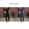 Herren Jeans Mode Kurzarm Einfarbig Overalls Hosen Streetwear Reißverschluss Tasche Laper Overall Arbeitskleidung Overalls Hosen Kleidung Für Männer L240111