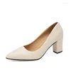 Dress Shoes Comemore High Heels Women 2024 Korean Style Pointed Shallow Pumps Thick Heel Fashion Comfortable Sapatos De Mujer 42