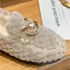 women's plush flat shoes Outdoor and office wear fashion chain design winter warm snow boots Large size 4143 free delivery 240111