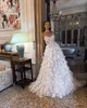 Boho A Line Wedding Dresses Bone Bodice Illusion V Neck Dress Sweep Train Full Floral Applicants Tulle Designer Wedding Bridal Clows