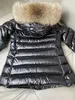Parkas de plumón para mujer, chaqueta de plumón Qi Mengkou corta de gran tamaño con cuello de piel de zorro, cinturón en la cintura, novedad de invierno