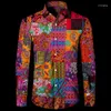 Camicie casual da uomo Moda Paisley Stampa floreale Stile vintage Risvolto Abbottonatura Manica lunga Top Hip Hop Uomo/Donna Party Clubwear