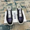 Berluti Mens Shoes Playoff Leather Sneakers Berlut New Mens Scritto Pattern Fashionable Sports with Calf Brush Color Retro Lace Up Casual Rj