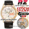 AZF MASTER Ultra Thin 1372520 Cal.938 Automatisk 39mm MEN MENS Titta Power Reserve Cream Dial 18k Rose Gold Case Brown Leather Strap Super Edition TrustyTime001 Watches