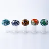 물 담뱃대 액세서리 헤드 컬러 유리 흡연 그릇 14mm 18mm 수컷 그릇 핸들 버버 애쉬 포수 봉 그릇에 대한 아름다운 슬라이드