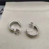 Orecchini con zirconi a forma di C di lusso 2024 colore argento Nuovi arrivi con perno Earing per gioielli regalo per feste da donna
