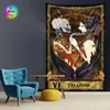 Tapisserie de Tarot la lune étoile soleil tapisseries Europe médiévale Divination tenture murale pièce mystérieuse décoration décor à la maison Art 240111