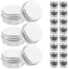 Storage Bottles 50Pcs Aluminum Sample Cases Eye Case Box Empty Round Silver Tins Refillable Containers