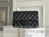 12A Definitiv spegelkvalitetsdesigner Classic Quilted Flap Bag 20cm Mini Rectangle Handväskor Kvinnor Real Leather Caviar Lambskin Black Purse Shoulder Chain Box Bag Bag