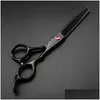 Nożyczki nożyce profesjonalne Japonia 440C 5.5 6 Czerwony klejnot czarne krojone włosy nożyczki do strzyżenia fryzury fryzjerskiej niszczenie fryzjerskie 22 dh81x