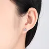 Studörhängen 925 Sterling Silver Piercing för män Kvinnor Fashion Shining 6.5mm Clear Cubic Zrconia Mini Round Earring Jewelry