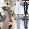 Women Solid Color Cotton Thigh High Over The Knee Stockings for Lady Girls Black White Grey Warm Long Stocking Sexy Medias 240111