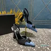 Tofflor Summer Metal Human Head Decoration Solid Color High-Heeled Women's Shoes Pointy Casual Shoes Style 10.5cm