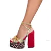 2023 Summer New Platform Sandals for Women Gold Bow Knot High Block Heel Fashion Sexy Luxury Brand New Shoes Trendy Ankle Strap