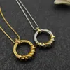 Joli collier de créateur de bijoux ras du cou torsadé marque d'or argent 2 couleurs colliers pendentif déclaration de luxe chaîne ronde femmes bijoux LB5O