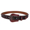 Ceintures Strass Ceinture Taille Joint Noir Rouge Lot Mixte Incrusté Punk Produit Petit Crocodile Motif Style Européen Et Américain Hommes