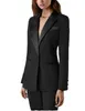 Damen Zweiteilige Hose, Damen-Blazer mit Hochzeits-Smoking, Party, Büro, Arbeit, schmale Passform, Business-Anzug 2