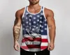 Running Jerseys Star Printing Sexy Men039s Vest 3D Digital Loose Top Round Neck Sleeveless Tshirt för Male 2021 American Flag 7445453