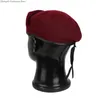 Unisex brittisk amerikansk armé specialstyrkor Beret Wool Maroon Men Women ussf Military Hat Soldier 240111