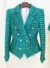 High Street Est FW Designer Jacket Womens Slim Fit Tassel fransed tweed Blazer 240112