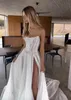 Boho A Line Wedding Suknies Bone Bezpejs Bez ramiączek Sukienki na ramy Bride Ud -Backless Pressing Designer Wedding Suknie ślubne