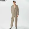 Men's Jeans 2023 Men Jumpsuits Solid Color Lapel Long Sleeve Loose Fashion Rompers Men Streetwear Oversize Casual Overalls S-5XL 7L240111