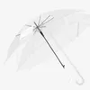 Солнечный зонт, цветной прозрачный зонт, зонт с длинной ручкой, ПВХ8, прямой стержень с костью, полуавтоматический зонт