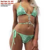 Kadın Mayo S-XL Yaz Yeni Kristal Elmas Bikini Set İki Parçalı Sequin Halter Mayo Seksi Mayo Takım YQ240112