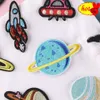 Patches voor kleding kinderen jongens Space Sew Iron on Star Rocket Ufo geborduurde Thermocollant Stitch schattige Parches Designer jassen