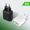 Adaptateurs muraux multi-ports 4usb, chargeur pour téléphone portable, EU/US/UK, adapté pour smartphone iphone Samsung