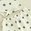 Clothing Sets Pudcoco Infant Baby Girl St Patrick S Day Outfits Waffle Long Sleeve Romper Clover Bodysuit Pants Headband Set 0-18M