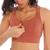 Women Sports Bras Tights Crop Top Yoga Vest Front Zipper Plus Size Adjustable Strap Shockproof Gym Fitness Athletic Brassiere 240112