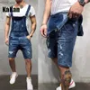 Jeans voor heren Kakan - Europese en Amerikaanse nieuwe denim shorts met riemscheuren Herenkleding Jeugd Populaire vermoeide korte jumpsuit met riem K34-402L240111